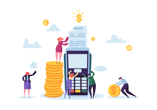 Paiement par carte bancaire par terminal  Illustration