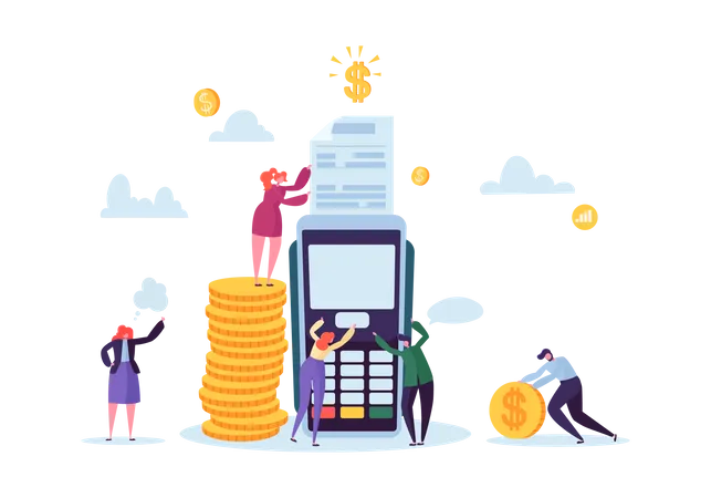 Paiement par carte bancaire par terminal  Illustration