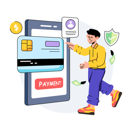 Paiement par carte en ligne  Illustration