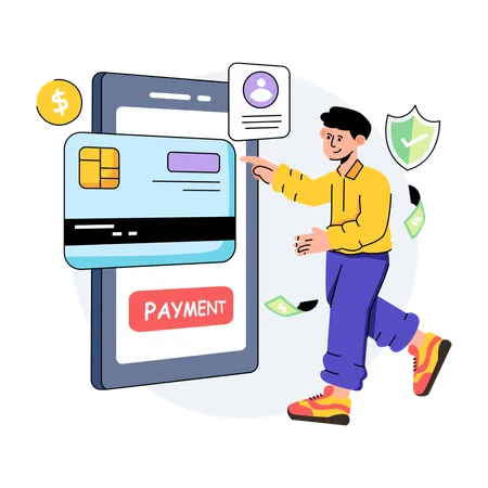 Paiement par carte en ligne  Illustration