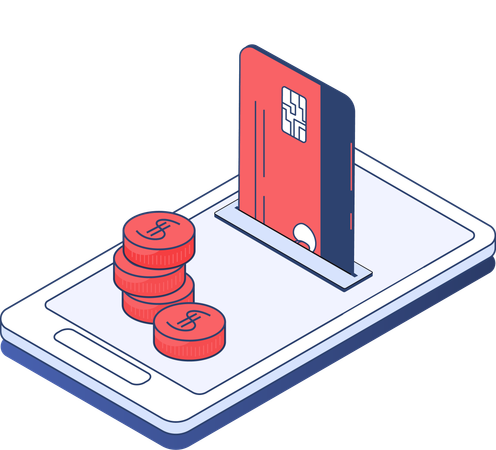 Paiement par carte en ligne  Illustration