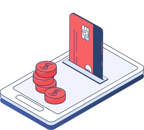 Paiement par carte en ligne  Illustration