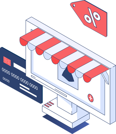 Paiement par carte en ligne  Illustration