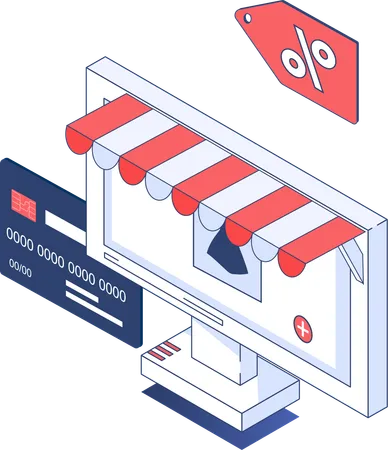 Paiement par carte en ligne  Illustration