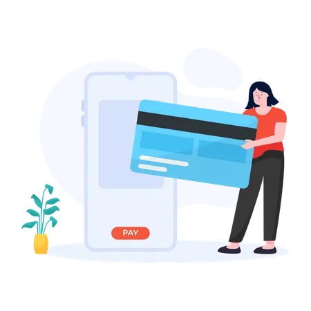 Paiement par carte en ligne  Illustration