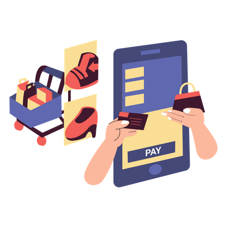 Paiement par carte en ligne  Illustration