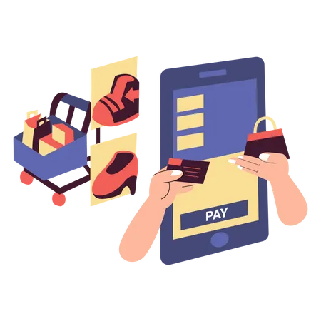 Paiement par carte en ligne  Illustration