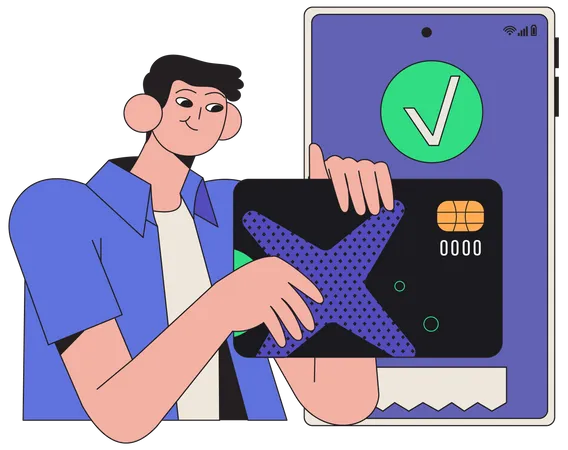 Paiement par carte en ligne  Illustration