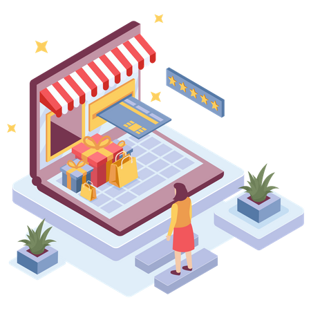 Paiement par carte en ligne  Illustration