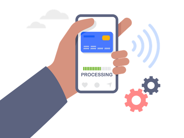 Paiement par carte en ligne via NFC  Illustration