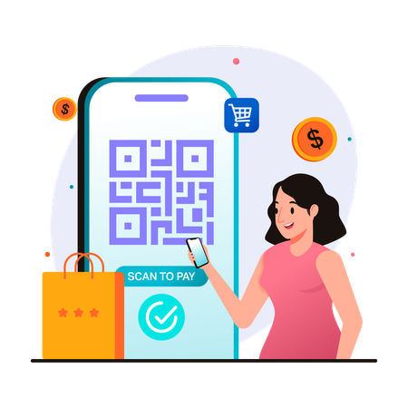 Paiement par code QR  Illustration