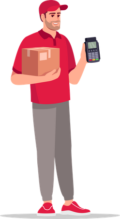 Paiement sans numéraire pour la livraison  Illustration