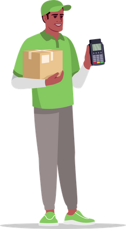 Paiement sans numéraire pour la livraison  Illustration