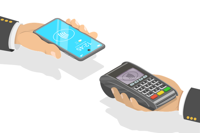 Paiement sécurisé sans contact via smartphone et technologie NFC  Illustration