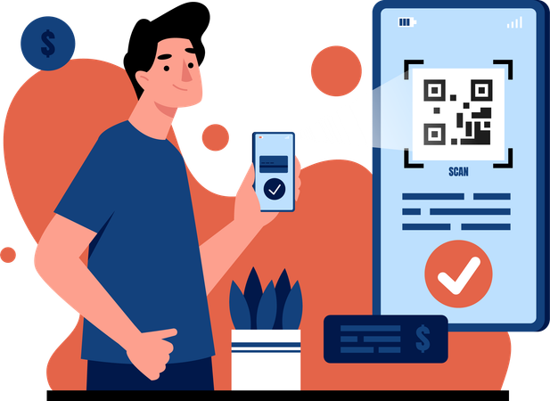 Paiement utiliser le code QR  Illustration