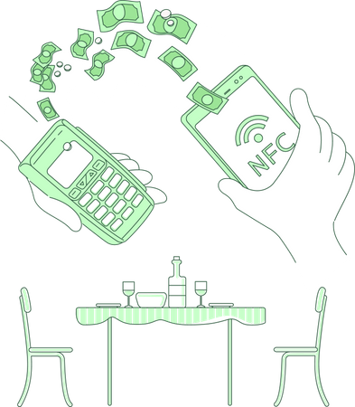 Paiement via l'application NFC  Illustration