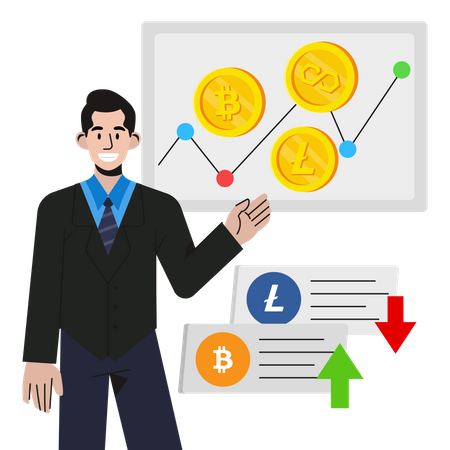 Painel de criptomoeda  Ilustração