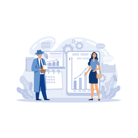 Painel de inteligência de negócios  Ilustração