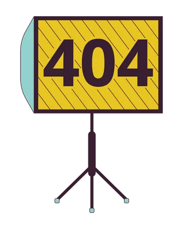 Painel de LED mostra erro 404  Ilustração