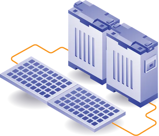 Painel solar de bateria de armazenamento de energia  Ilustração