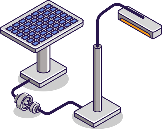 Energia elétrica de painel solar para o mundo  Ilustração