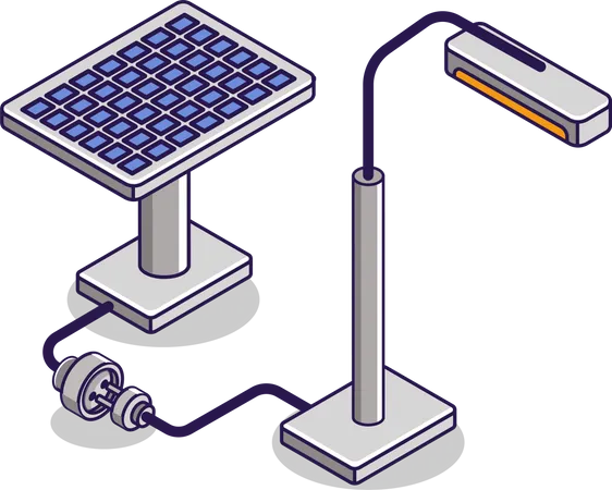 Energia elétrica de painel solar para o mundo  Ilustração