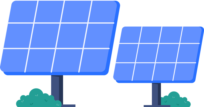 Painel solar para energia renovável  Ilustração