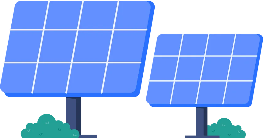 Painel solar para energia renovável  Ilustração