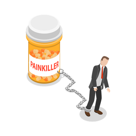 Painkiller addiction  Illustration