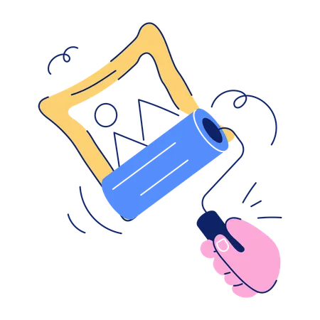 Grab This Doodle Illustration Of Paint Roller Illustration