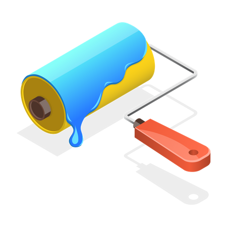 Paint Roller and Home Renovation  Illustration