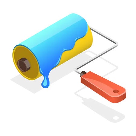 Paint Roller and Home Renovation  Illustration