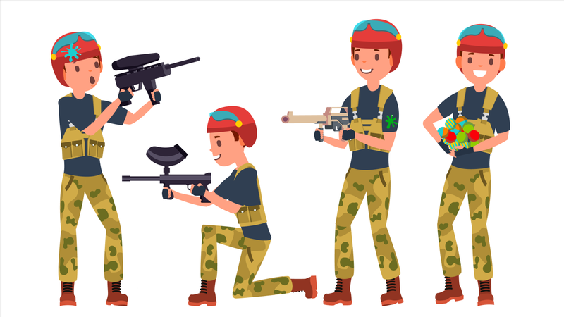 Paintball Player  Illustration