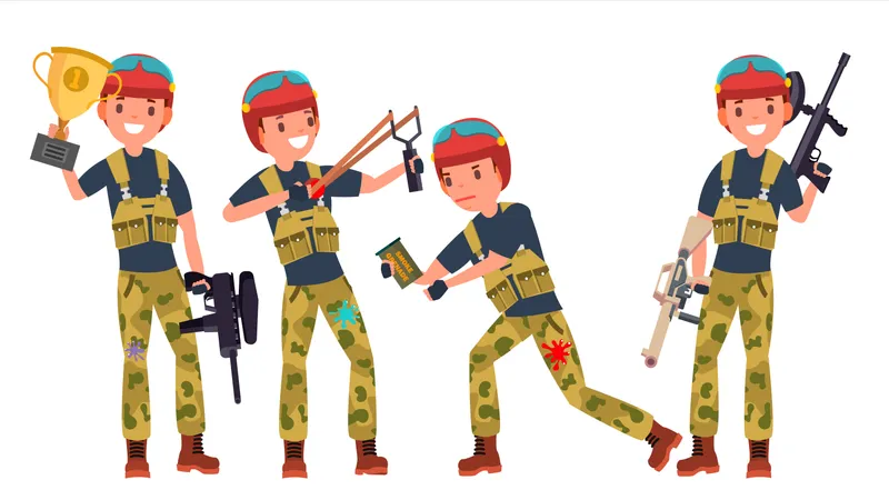 Paintball Player  Illustration