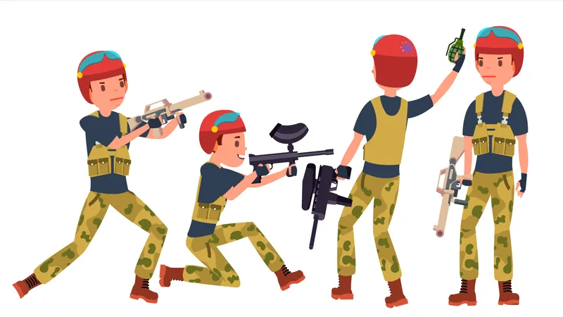 Paintball Player  Illustration