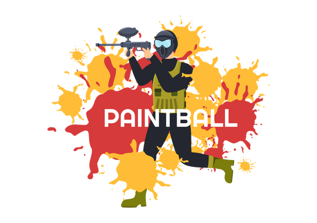 Paintball-Spieler  Illustration
