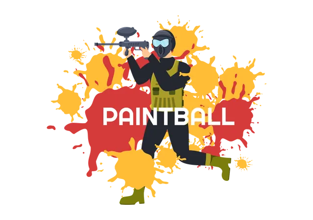 Paintball-Spieler  Illustration