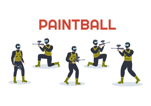 Paintball-Sportler  Illustration