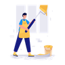 painter painting wall illustrations free