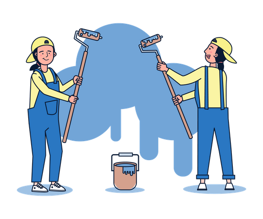 Painter team  일러스트레이션