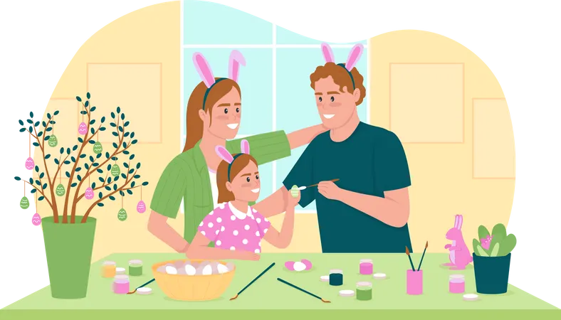 Painting Easter eggs Illustration
