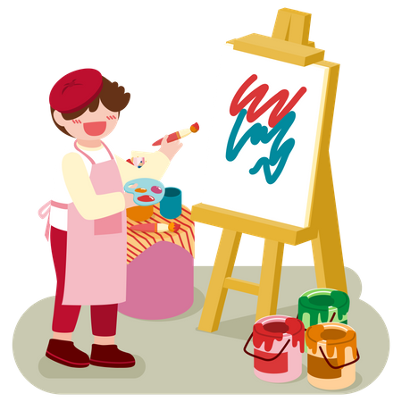 Painting on canvas  일러스트레이션