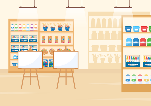 Best Premium Painting Supplies store Illustration download in PNG & Vector  format