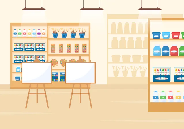 Painting Supplies store Illustration