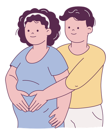 Pais Grávidos Juntos  Ilustração