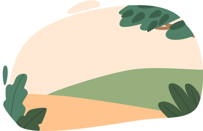 Paisagem de campo de verão  Ilustração