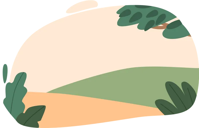 Paisagem de campo de verão  Ilustração