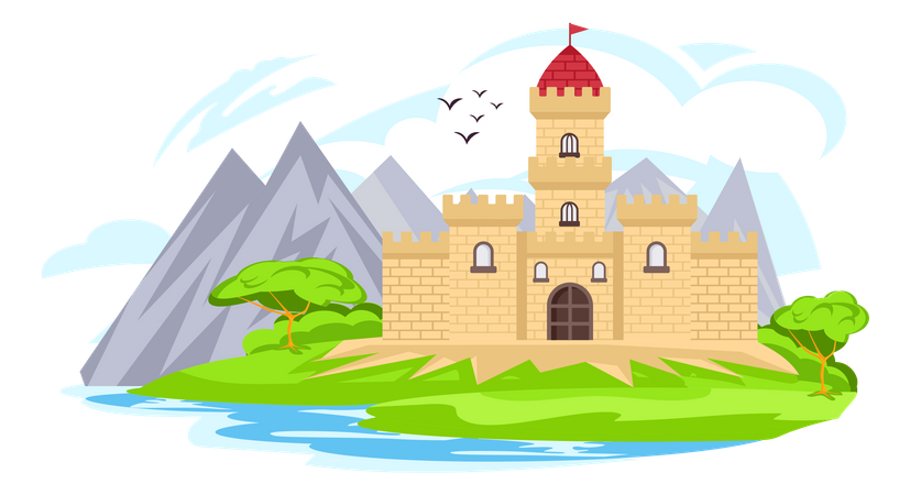 Paisagem do castelo  Ilustração