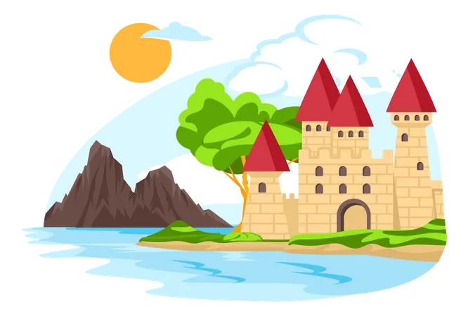 Paisagem do castelo  Ilustração