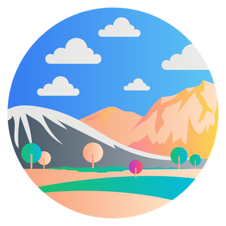 Paisagem montanhosa  Ilustração